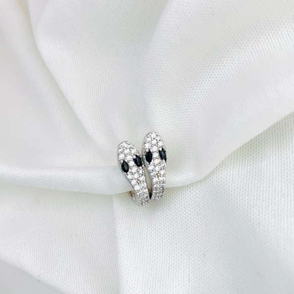 Serpent Huggie Hoop Earrings - Picture 11 of 11